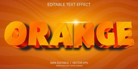 Orange 3d vector text effect with modern style design Stock Illustration