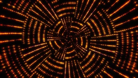 Orange 4k creative neon round lines design texture pattern Video stock 261731391