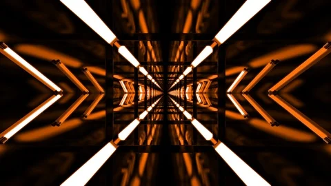 Orange 4K resolution loopable technological background tunnel Stock Footage 107820721