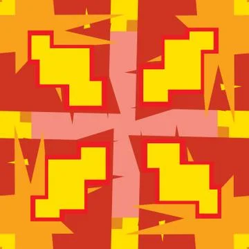 Orange 8-Bit Seamless Pattern Stock Illustration