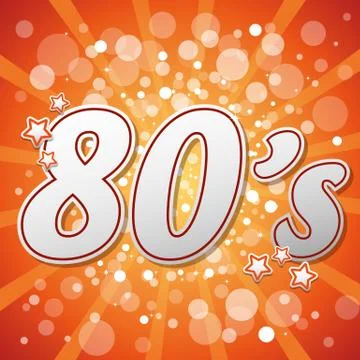 Orange 80s Stock Illustration