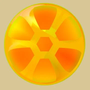Orange abstract art design - creative wheel Stock Illustration