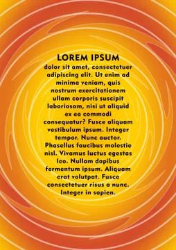Orange abstract background in plasma design, sample text, oval composed layout Stock Illustration
