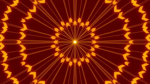 Orange abstract background, rays and kaleidoscope, loop Stock Footage 58961068