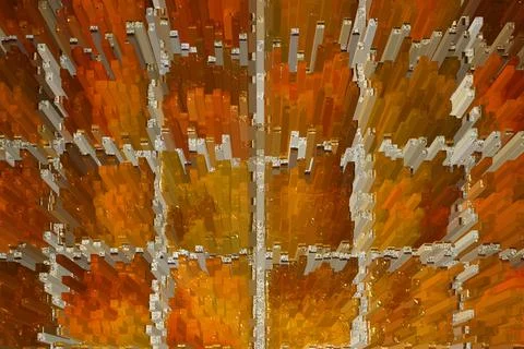 The orange abstract background from square shape blocks. Geometric illustrati Stock Illustration