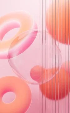Orange abstract bubbles and spheres background, mobile phone wallpaper, com.. Stock Illustration