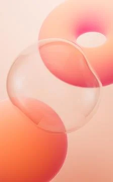 Orange abstract bubbles and spheres background, mobile phone wallpaper, com.. Stock Illustration