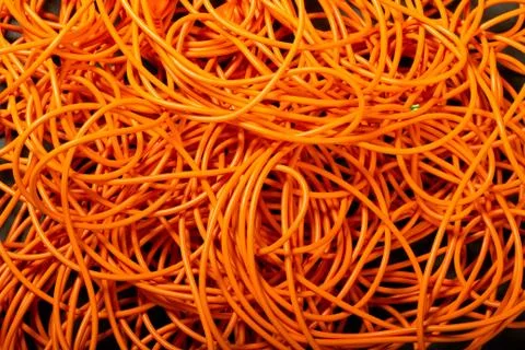 Orange abstract cable background, with interesting light. copy paste texture  Stock Photos