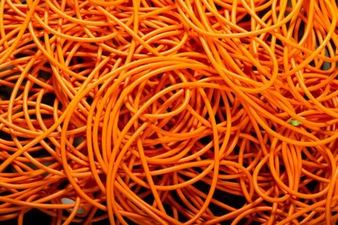 Orange abstract cable background, with interesting light. copy paste texture  Stock Photos