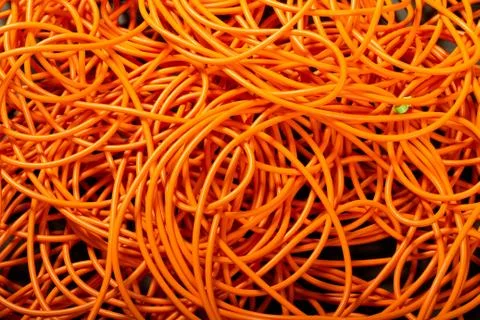 Orange abstract cable background, with interesting light. copy paste texture  Stock Photos