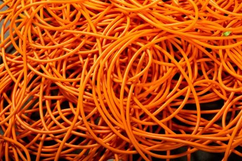 Orange abstract cable background, with interesting light. copy paste texture  Stock Photos