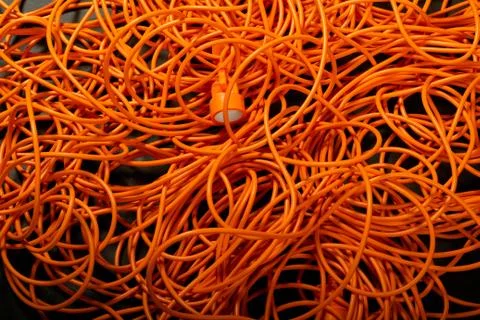 Orange abstract cable background, with interesting light. copy paste texture  Stock Photos