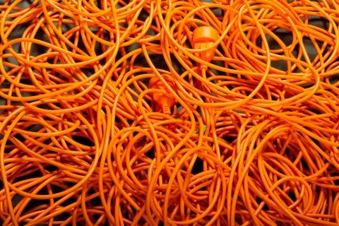 Orange abstract cable background, with interesting light. copy paste texture  Stock Photos