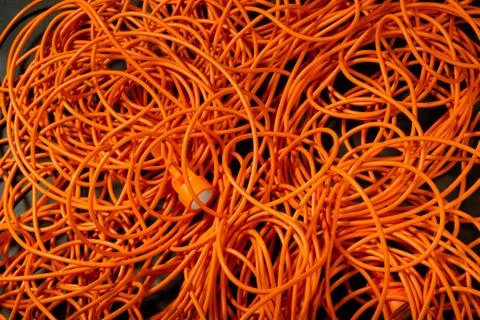 Orange abstract cable background, with interesting light. copy paste texture  Stock Photos