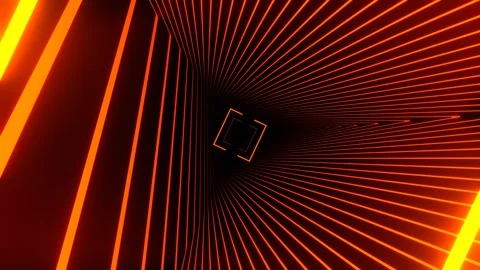 Orange Abstract Changing Triangular Tunnel with Flashing Frames Background V Stockbeeldmateriaal 344101009