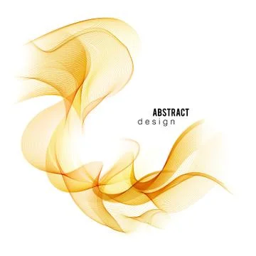 Orange abstract color wave. Vector smoke lines Stock Illustration