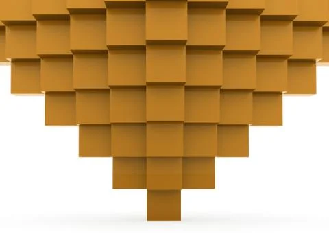 Orange abstract cubes background rendered Stock Illustration