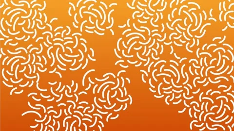 Orange abstract curly scribble pattern forming playful creative background Stock Footage 317477245