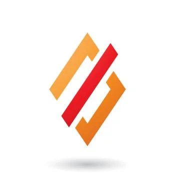 Orange Abstract Diamond and Rectangle Shape Vector Illustration Stock Illustration