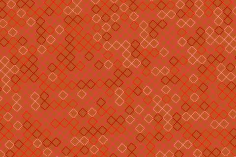 Orange abstract geometric pattern with squares and diamonds Stock Photos