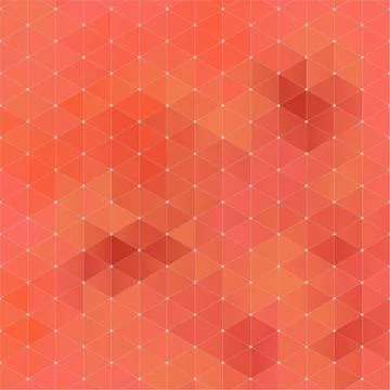 Orange abstract geometric rumpled triangular background low poly style Stock Illustration