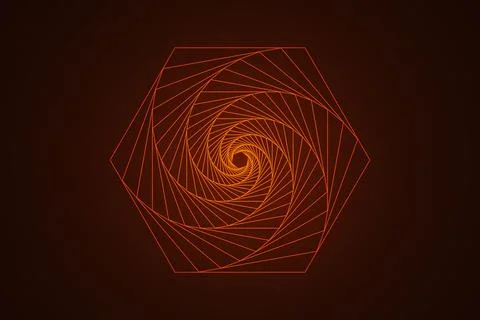 Orange abstract geometry line art Stockillustratie