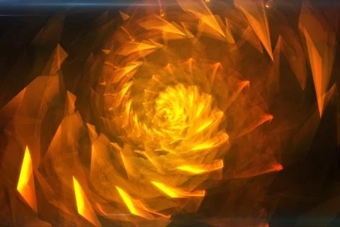 Orange abstract hypnotic background. Twisting spiral 3d illustration Stock Illustration