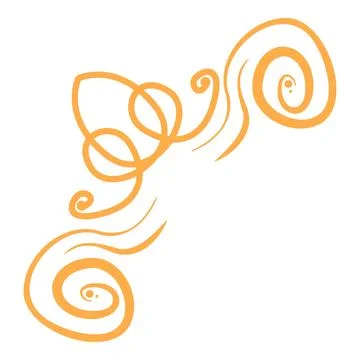 Orange abstract lines creating a corner design Stock Illustration