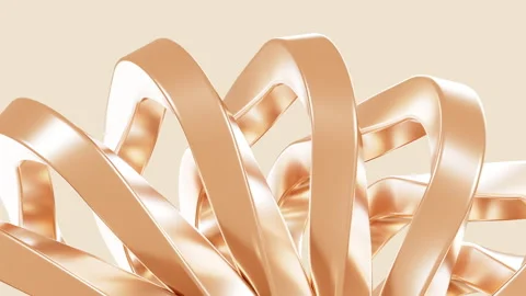 Orange abstract metallic curve geometry background, 3d rendering. Stock Footage 339314829