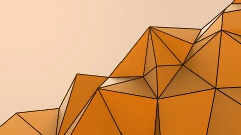 Orange abstract modern crystal background. Polygon, Line, Triangle pattern sh Stock Illustration