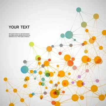 Orange abstract molecule on a white background Stock Illustration