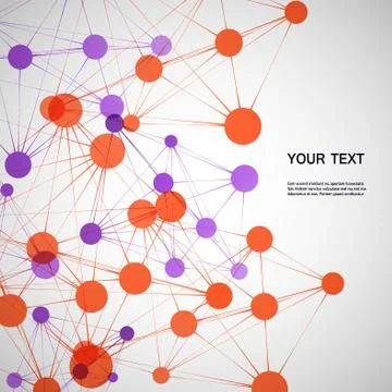 Orange abstract molecule on a white background Stock Illustration