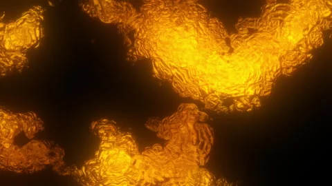 Orange Abstract Organic Fluid Flowing Morphing Evolution Behind Glass Texture Stock Footage 319842008