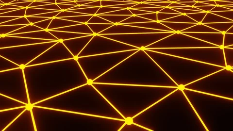 Orange Abstract Polygon or Triangle Shape Rotate Motion Background on Side View Stock Footage 129071364