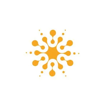 Orange abstract round shape from circles, universal logo template. Isolated icon Stock Illustration