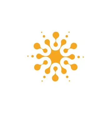 Orange abstract round shape from circles, universal logo template. Isolated icon Stock Illustration