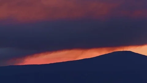 Orange Abstract Smoke Wildfire Eagle Creek Forest Fire in Oregon Stock Footage 81742614