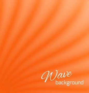Orange abstract smooth light lines background Stock Illustration