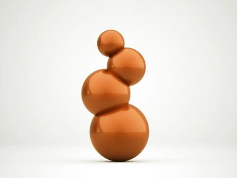 Orange abstract sphere concept rendered Illustrazione stock