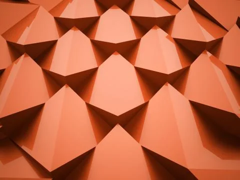 Orange abstract triangle background rendered Stock Illustration