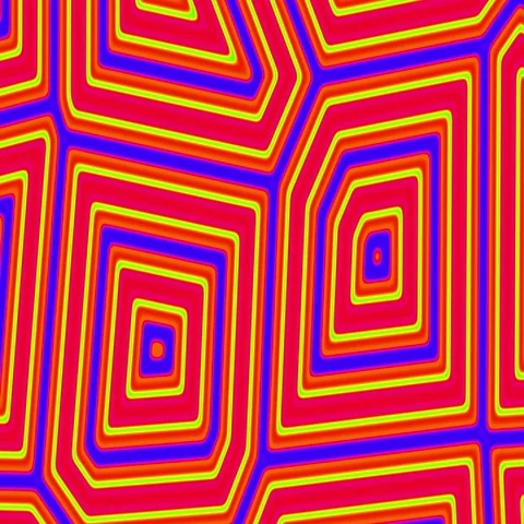 Orange Abstract Turtle Shell Fluid Cells Pattern Retro Motion Background Big Stock Footage 69732116