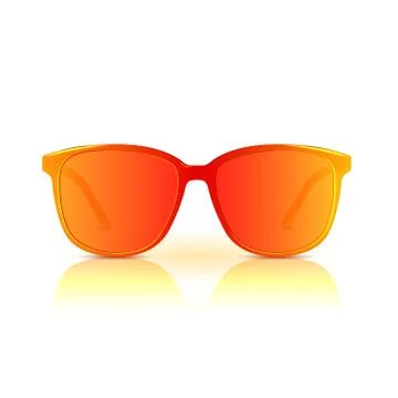 Orange abstract vector sunglasses with colored lenses. Fashion trendy eyewear Illustrazione stock