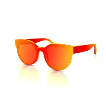 Orange abstract vector sunglasses with colored lenses. Fashion trendy eyewear Illustrazione stock