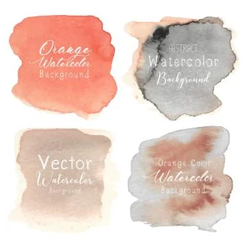 Orange abstract watercolor background. Vector illustration. Stock Illustration