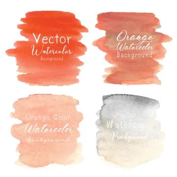 Orange abstract watercolor background. Vector illustration. Stock Illustration