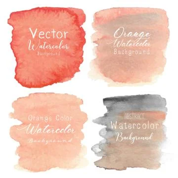 Orange abstract watercolor background. Vector illustration. Stock Illustration