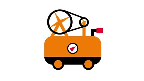 Orange Air Compressor Vídeo Stock 335624472