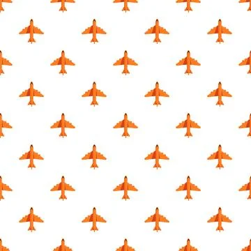 Orange airplane vector seamless pattern for travel and aviation 스톡 일러스트