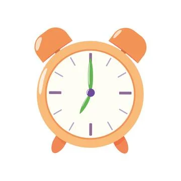 Orange alarm clock. Vector illustration. Stock Illustration