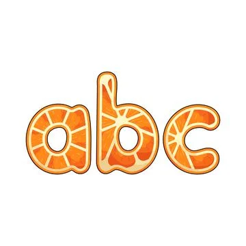 Orange alphabet letters abc Ilustración de archivo